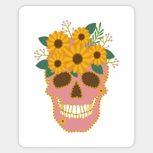 Sunflower Skull Sticker